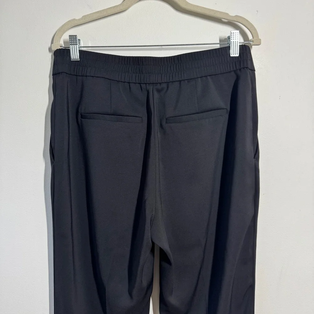 Quince Stretch Crepe Ankle Pant Women 12 Black Minimal Office Chic Closet Staple